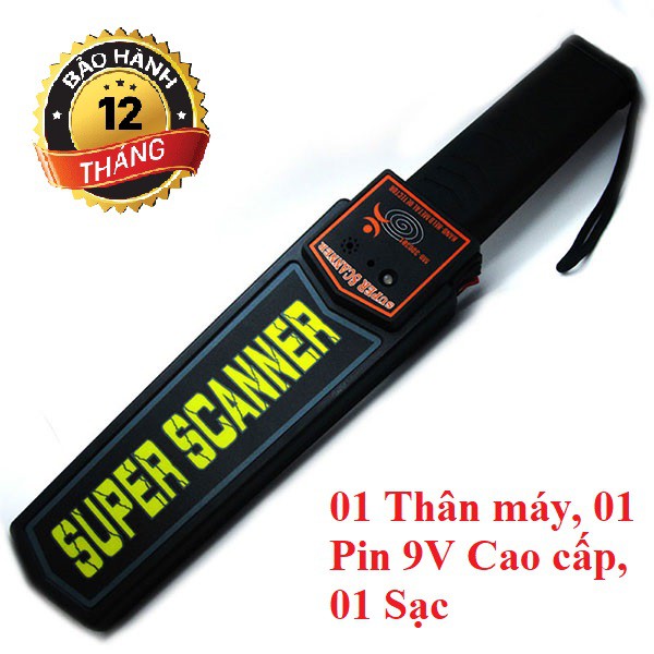 Máy dò kim loại cầm tay Super scanner MD-3003B1 (Tặng kèm Pin 9V-280mAh và Sạc Cao Cấp)