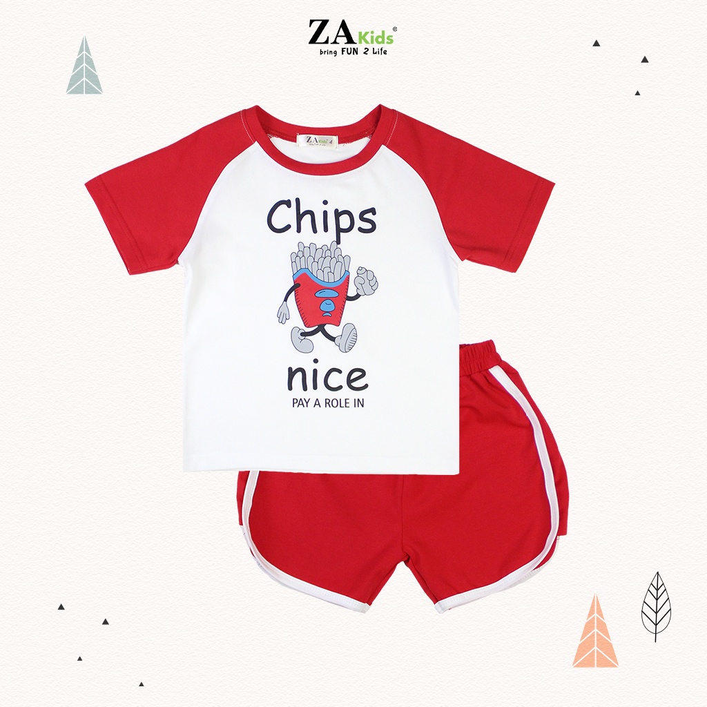 Bộ Quần Áo Thun Ngắn Tay Bé Trai Và Bé Gái  ZA KIDS 21109T/ZA22016TN