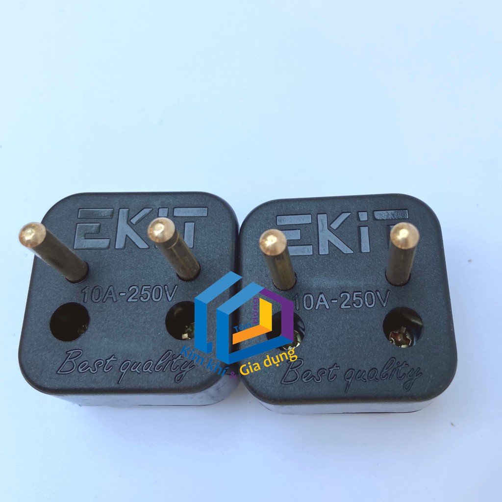 Phích cắm điện EKIT chuyển đổi ổ 3 chấu sang ổ 2 chấu, đầu nối ổ cắm đa năng 10A/250V