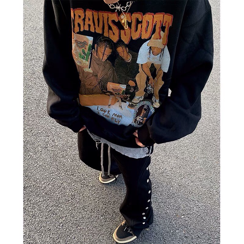 Áo Nỉ BÔNG Sweater Travisscott  Nam Nữ Unisex - Form Rộng Unisex Chất Nỉ BÔNG Áo Hoodie - Phong Cách Hàn Quốc | BigBuy360 - bigbuy360.vn