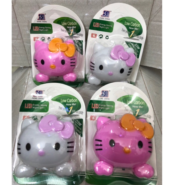 ĐÈN NGỦ LED HÌNH MÈO KITTY CÔNG TẮC SIÊU CUTE