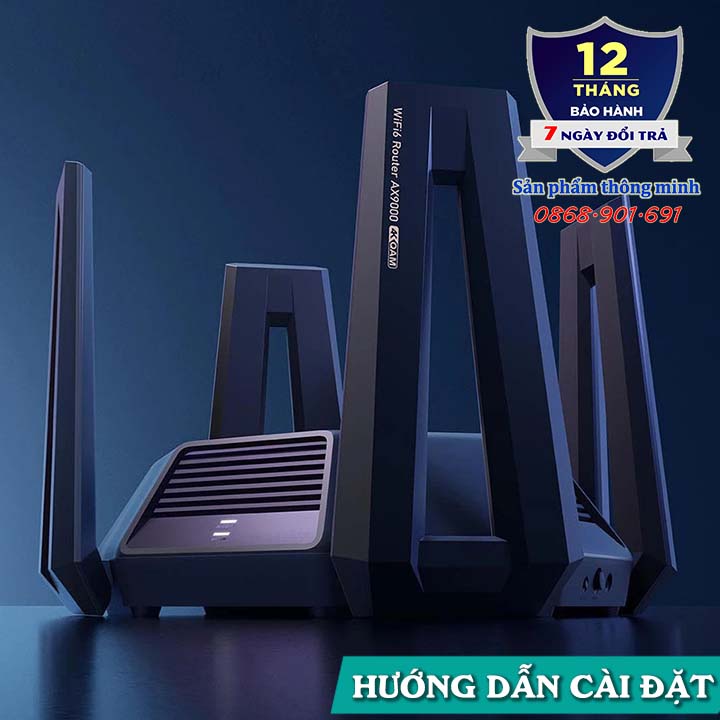 Bộ phát Wifi Router Xiaomi AX9000 AIoT - Wifi 6E nhanh nhất hiện nay - Mesh - 12 anten - 3 băng tần - 1000 thiết bị
