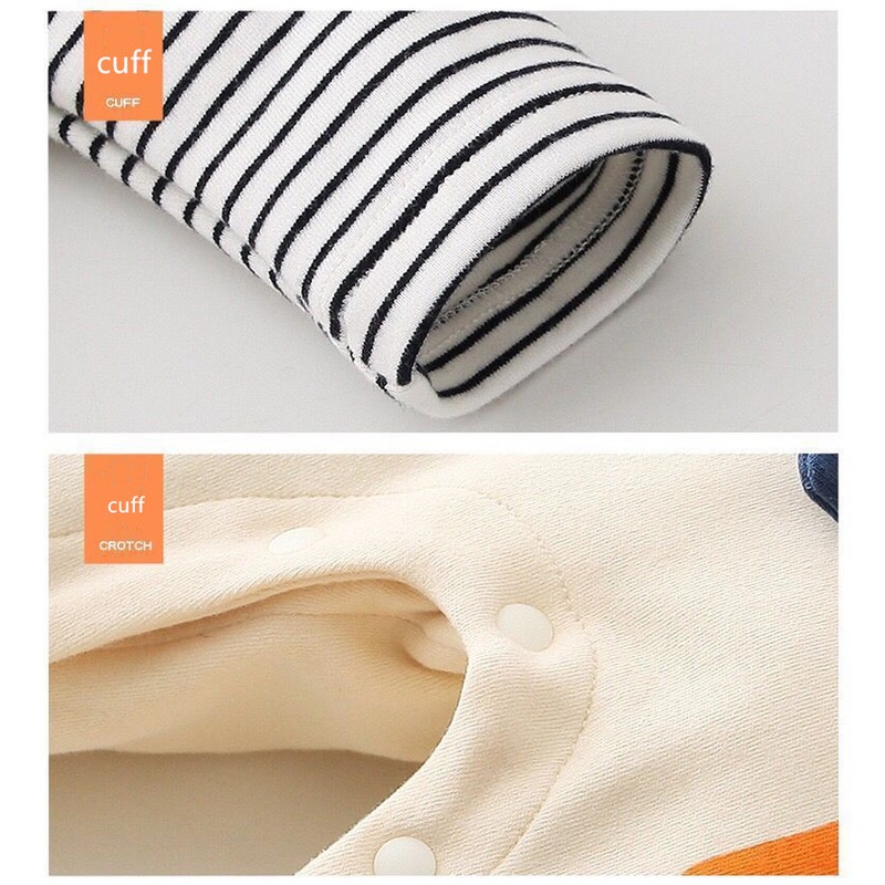 Áo liền quần tay dài vải cotton thời trang đáng yêu dành cho bé sơ sinh