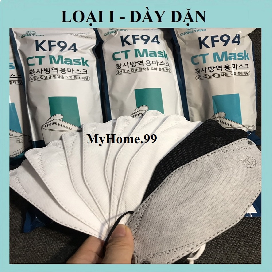Khẩu trang kf94 y tế 4 lớp CN Hàn quốc {TÚI 10C - DÀY DẶN} loại chuẩn CT Mask Cường Thịnh Kháng Khuẩn, chống bụi