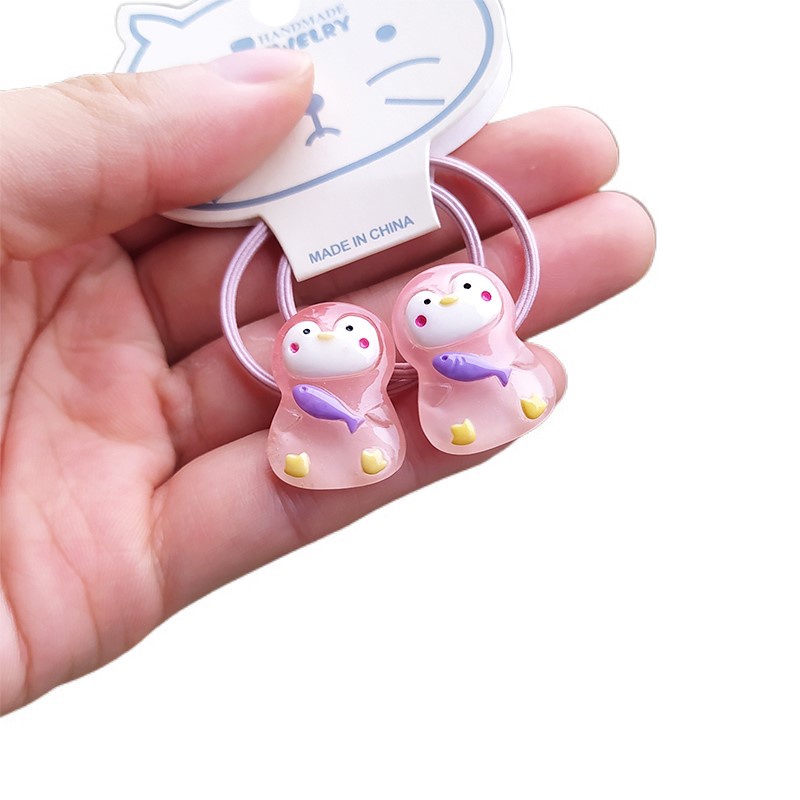 Set 2 Dây Cột Tóc Hình Động Vật Biển Dễ Thương Cho Bé Gái