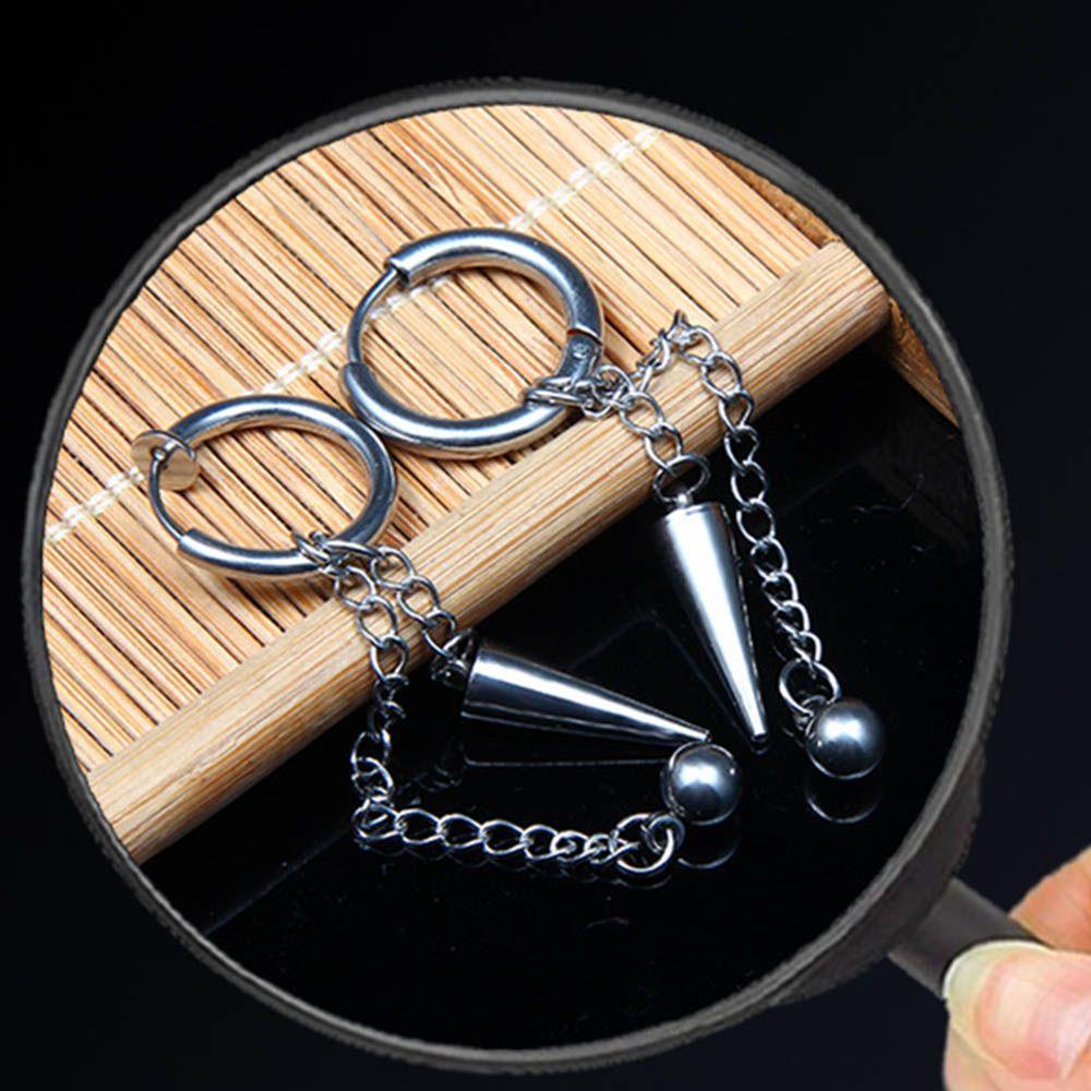 Khuyên Tai Dạng Vòng Lủng Lẳng Bằng Thép Không Gỉ Phong Cách Hip Hop Cho Nam Và Nữ