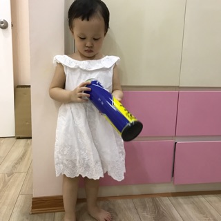 Váy thô mát nơ sau lưng bé gái