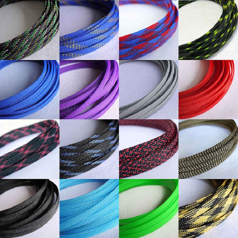 5M 8mm Cuộn Dây Quấn Bảo Vệ Thú Cưng  PET Ống Bọc Cáp Bện Cho Thú Cưng  Bọc Bảo Vệ Dây Nylon Cách Điện Bọc Tay Áo Bện