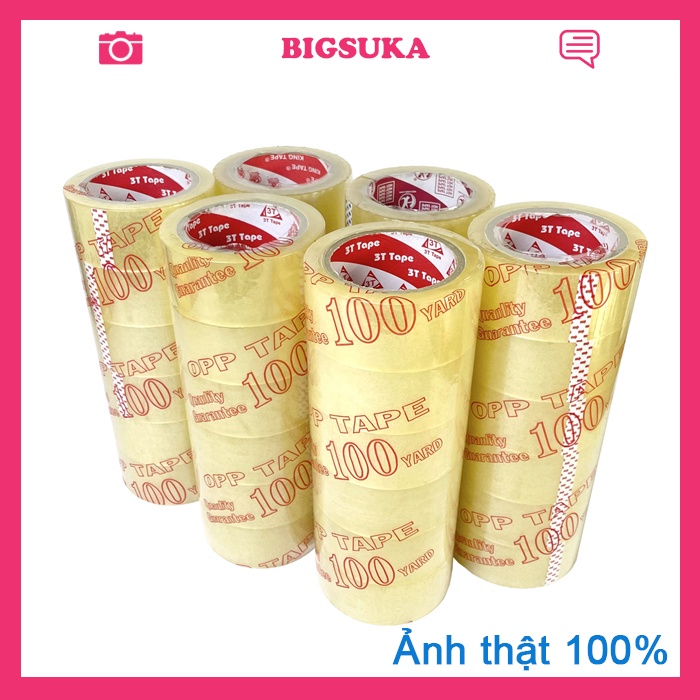 Băng keo trong 6CM 100yard dán thùng [5 Cuộn/Cây] BIGSUKA