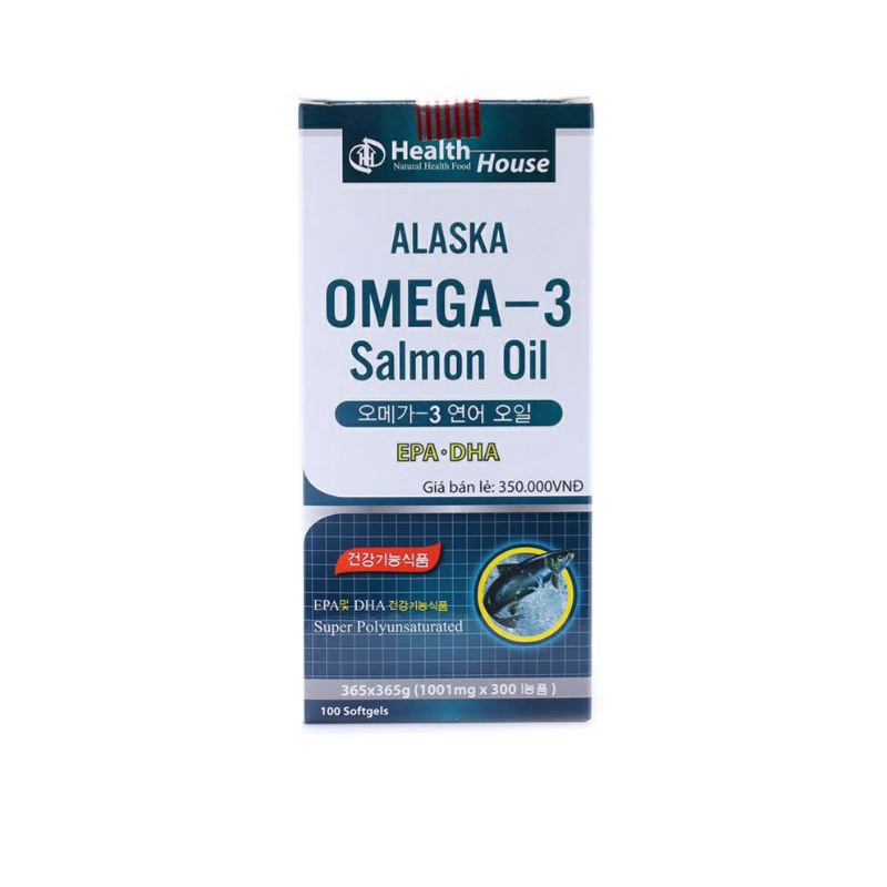 Viên dầu cá Alaska Omega 3 bổ não, sáng mắt, khỏe mạnh tim mạch - Hộp 100 viên