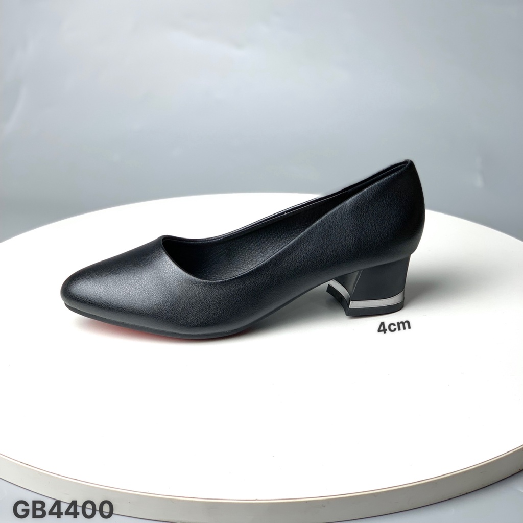 Giày công sở nữ BQ ❤️FREESHIP❤️ Giày cao gót trung niên mũi tròn trơn da mềm đế cao 4cm GB4400