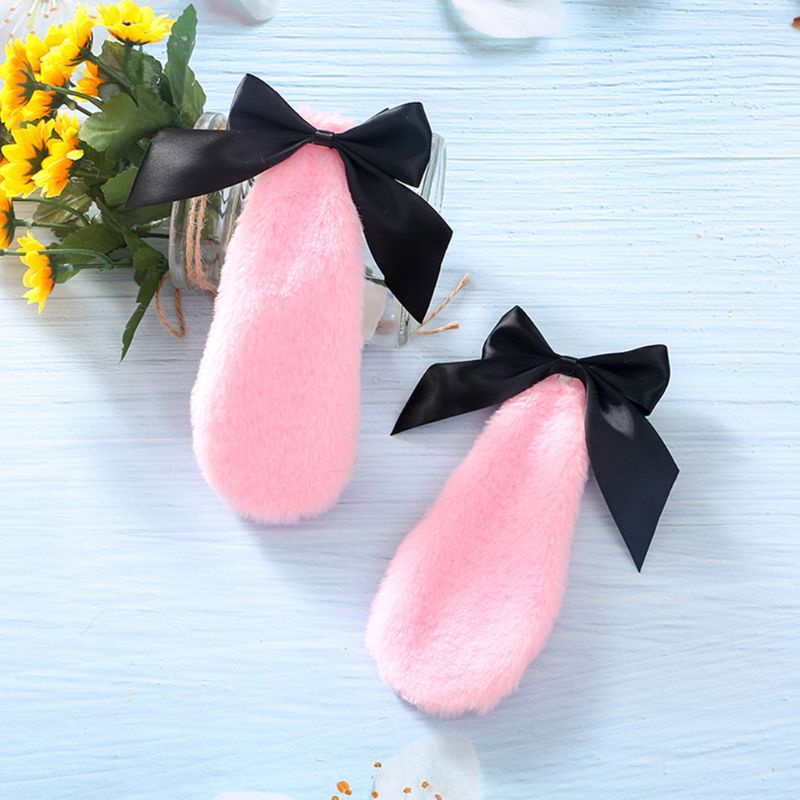 Kẹp Tóc Nơ Tai Thỏ Bằng Lông Nhung Màu Kẹo Dùng Hóa Trang Lolita Dễ Thương Cho Bạn Gái