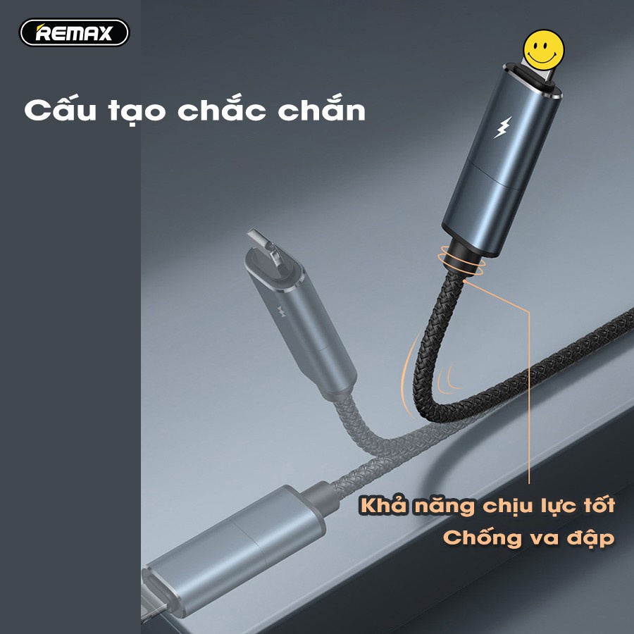 Cáp Sạc Nhanh Đa Năng 4 IN 1 Remax RC-020T 4 Kiểu Kết Nối Tiện Dụng Dòng Sạc Max 2.4A - Chính Hãng - Bảo Hành 3 Tháng