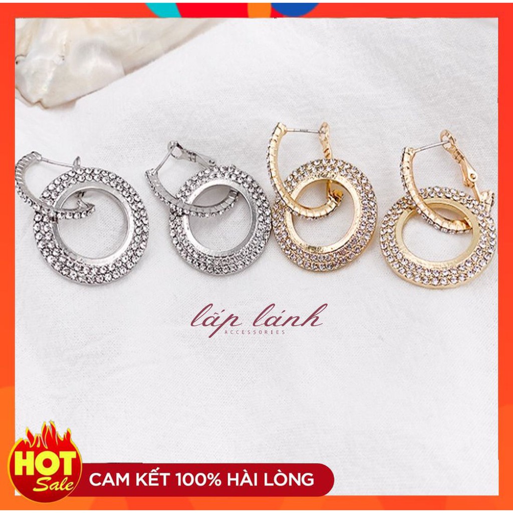 [HOT] BÔNG TAI KHUYÊN TAI ĐÍNH ĐÁ HÌNH TRÒN PHONG CÁCH THỜI TRANG HÀN QUỐC 214BT071