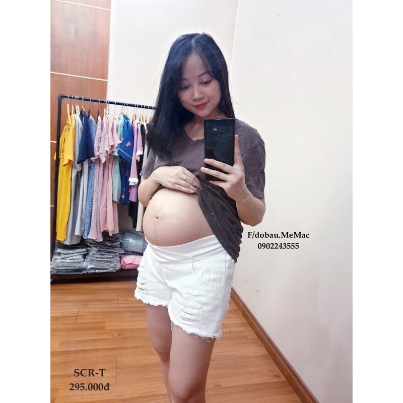 [Giá tận xưởng]Quần sooc bầu cạp chéo vải kaki co giãn❤️quần bầu có chun điều chỉnh❤️đùi bầu size s~2xl❤️