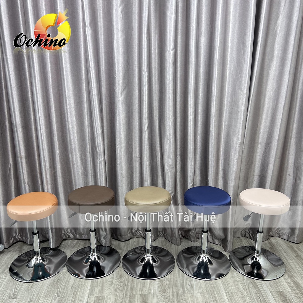 Ghế Xoay Làm Việc Văn Phòng, Ghế Makeup Cá Nhân Bọc Da Tròn Múi (Có Sẵn)