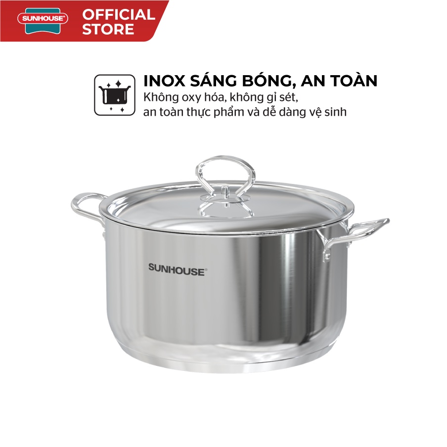 [Mã LIFEHL25 giảm 10% đơn350K] Bộ nồi chảo inox 3 món Easy Cook SUNHOUSE SHG993E