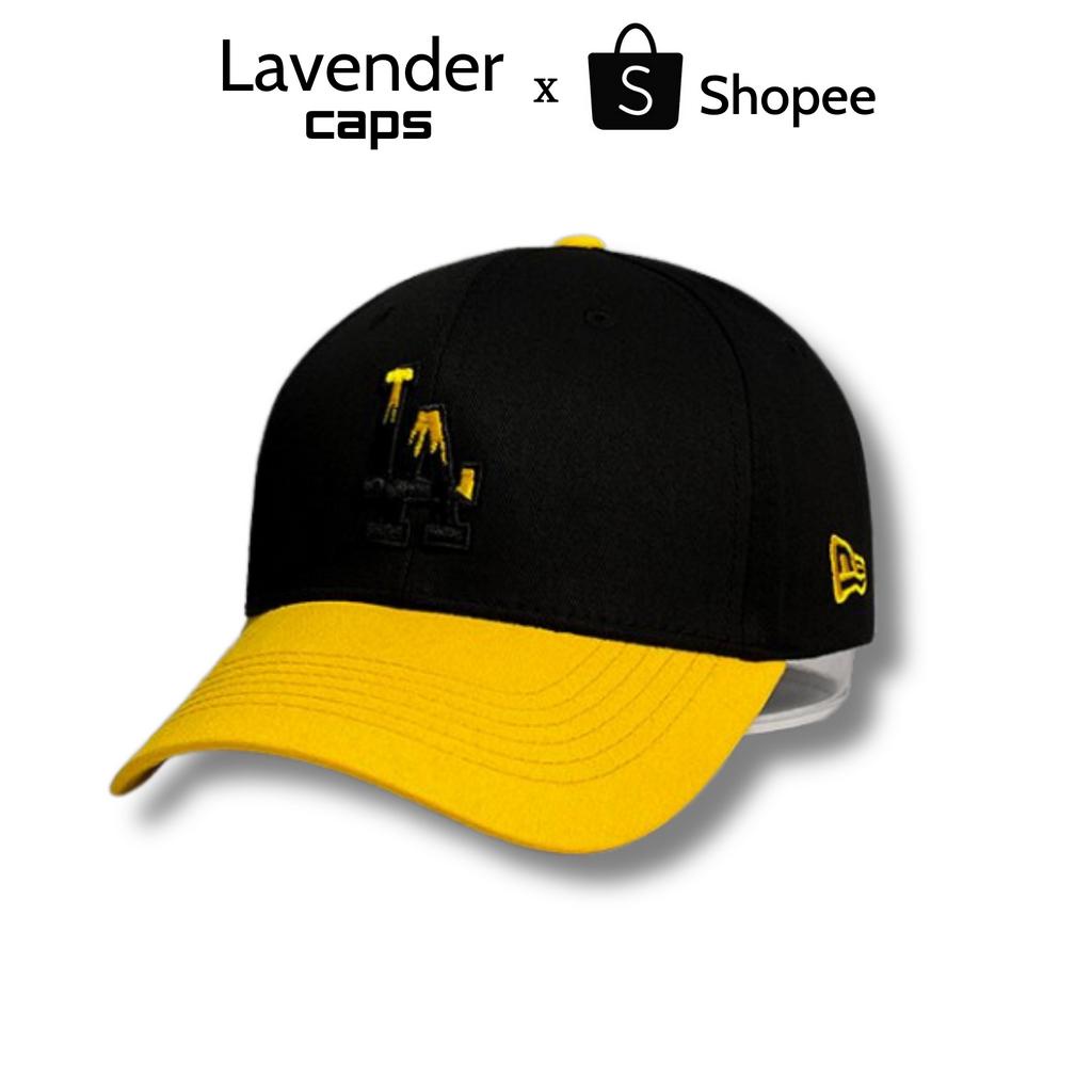 Nón kết Mũ lưỡi trai LA đen mix vàng logo thêu tinh tế dành cho mọi lứa tuổi Free size