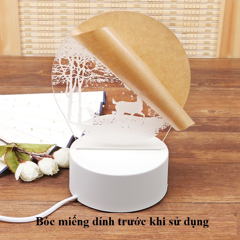 Đèn ngủ 3d để bàn 3 chế độ sáng, đèn ngủ led decor trang trí phòng ngủ đẹp