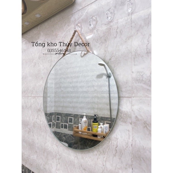 Gương treo dây đay Decor 30cm 𝐇𝐀̀𝐍𝐆 𝐇𝐎𝐓 gương treo tường đơn giản mà xinh