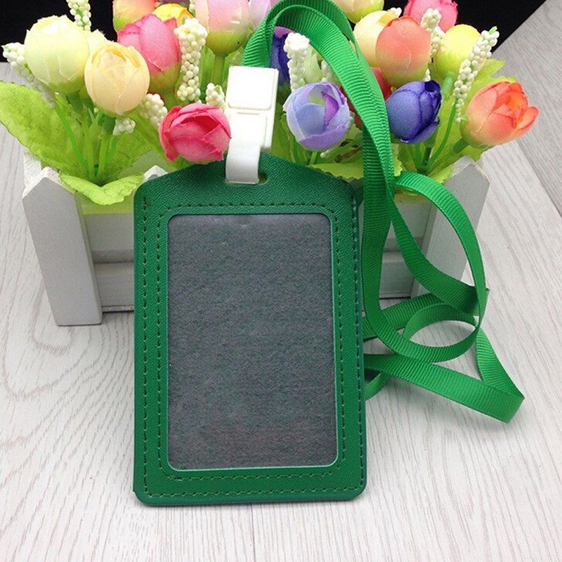 1 Túi Đựng Thẻ Id Bằng Da PU Kèm Vòng cổ Tiện Dụng