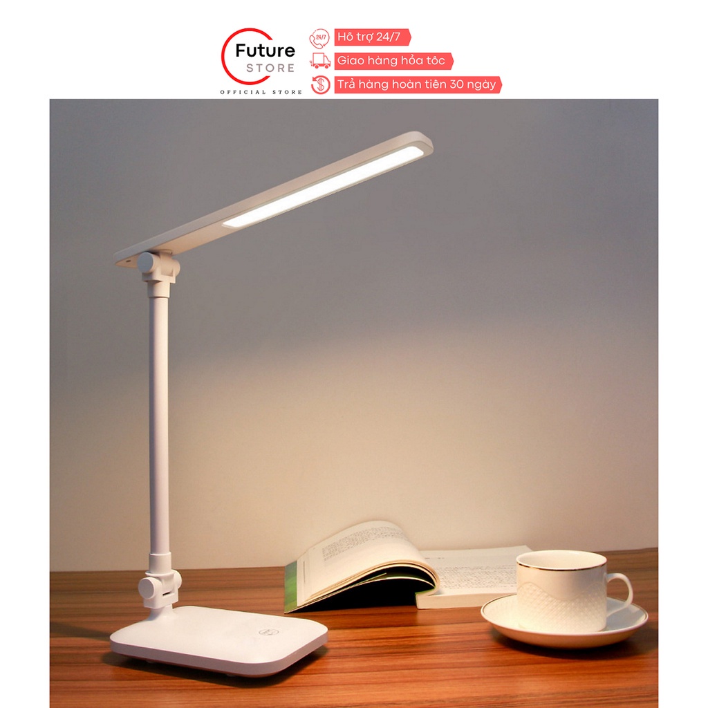 ✆Đèn Bàn Học Đọc Sách, Làm Việc (Học Sinh, Sinh Viên, Văn Phòng) LED Chống Cận, Cảm Ứng Tích Điện Gập 2 Chỗ