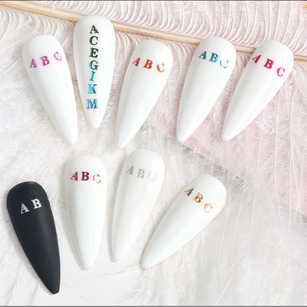 Tờ 26 chữ cái 3D không thấm nước để trang trí móng tay