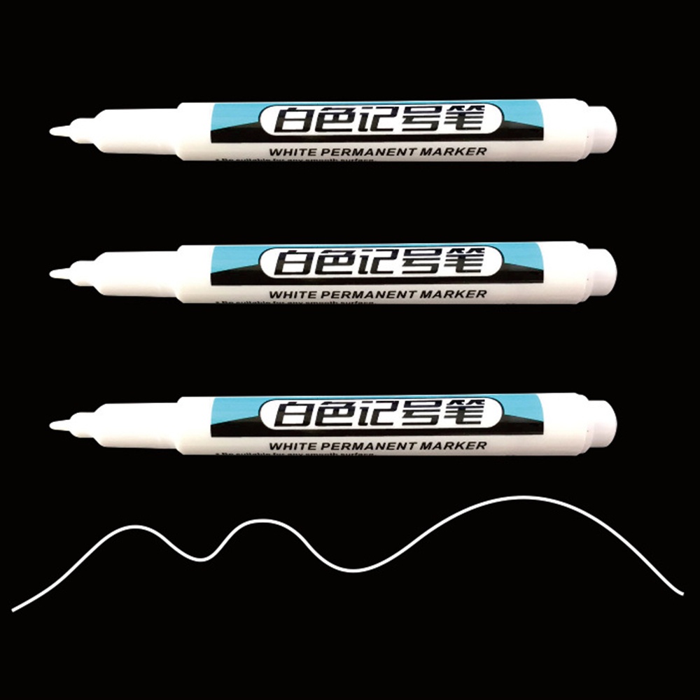 Set 2 Bút Lông Dầu Mực Trắng Màu Sắc Tươi Sáng Chống Thấm Nước