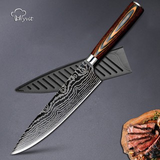 Dao bếp thái, lọc, gọt không rỉ xịn,mặt dao dập hoa văn,sắc rất bền,thiết kế nhật-TOPCOMSHOP hàng chính hãng-MvDT1