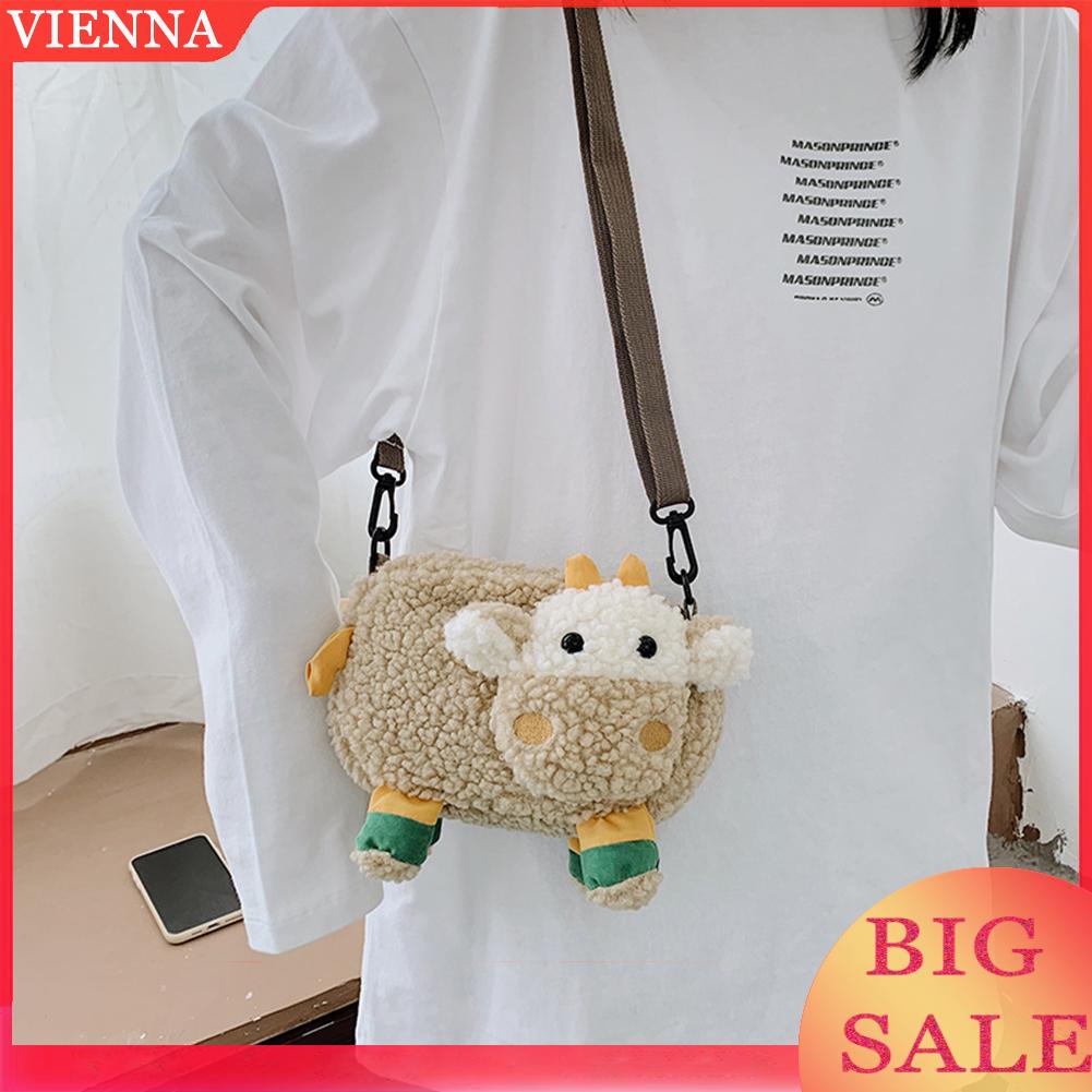 Túi Đeo Chéo Hình Con Cừu Nhồi Bông Dễ Thương Cho Nữ