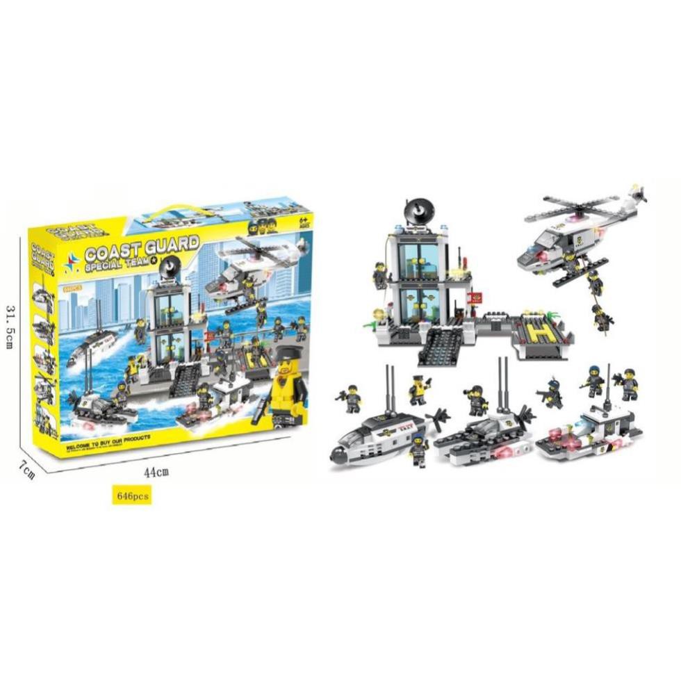 Lego Ghép Hình Trụ Sở ĐỘI ĐẶC NHIỆM SWAT CITY SEA 646PCS SP625