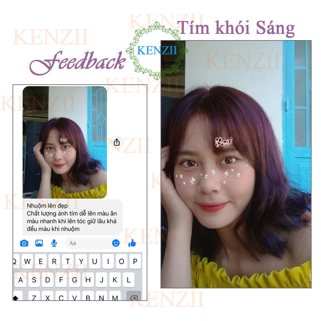 Thuốc Nhuộm Tóc Màu Tím Khói 💝 Tặng Trợ Nhuộm 💝 Kenzii Lên Từ level 9 ( Thuốc Nhuộm Tím )