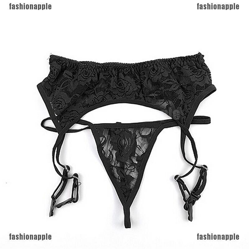 Bộ Quần Lót Lọt Khe Kèm Đai Nịt Bít Tất Gợi Cảm Dành Cho Nữ