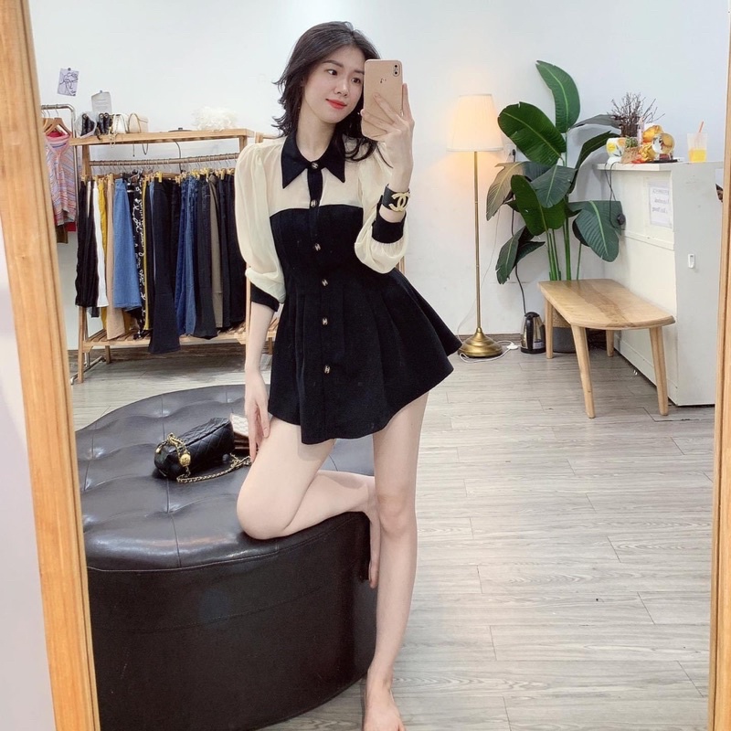 ÁO VÁY PEPLUM CHIẾT LY EO