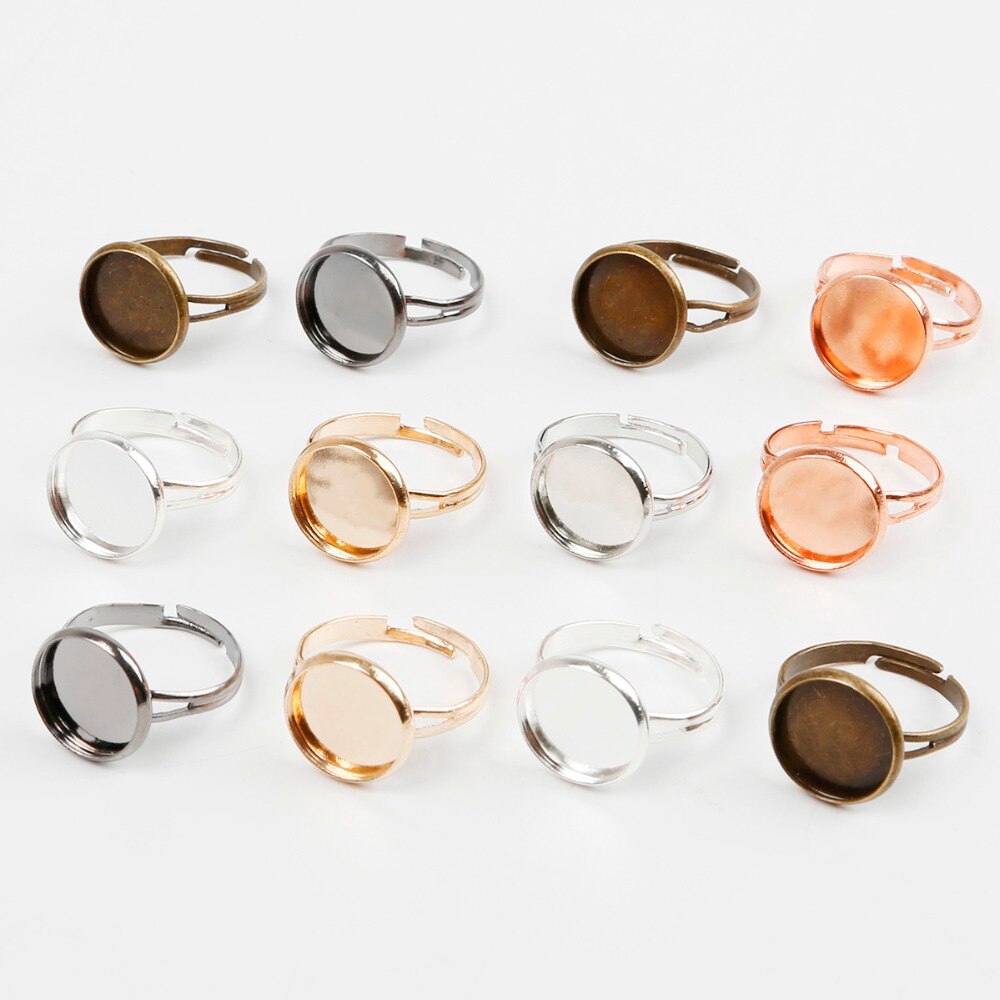 Set 10 đế tròn trơn dùng làm nhẫn đính đá cabochon diy 12mm