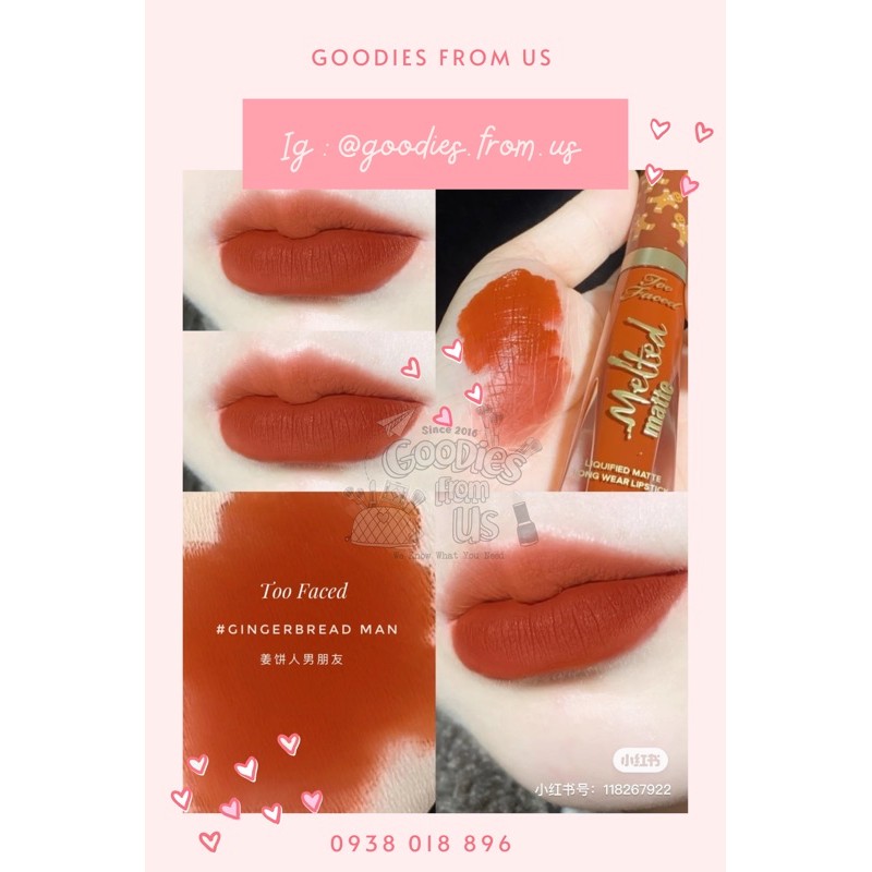 Son kem Too Faced Gingerbread Man SALE 60% !!