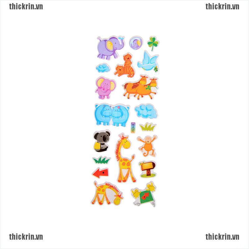 <Hot~new>Kids Toys Cartoon Cute Animals Zoo 3D Stickers Children Girls Boys PVC Stickers