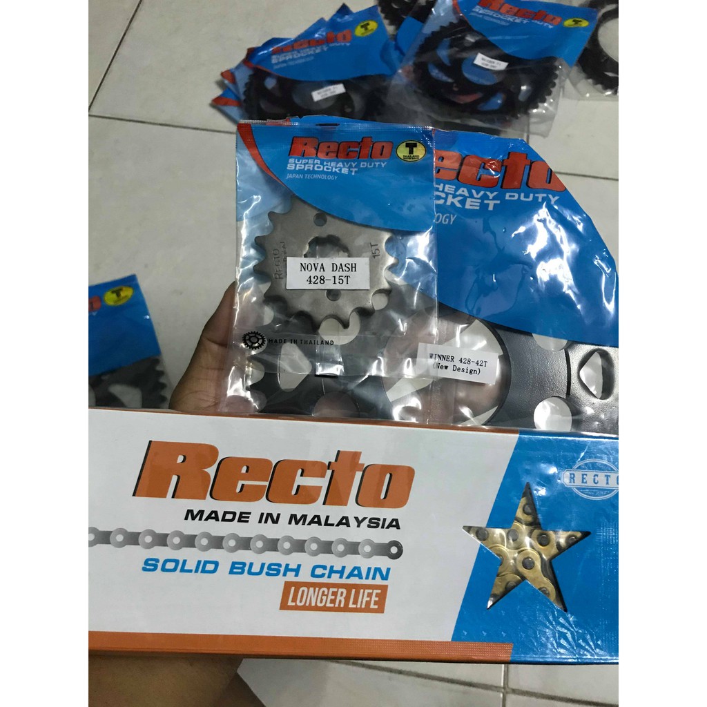 Combo NSD Sonic Recto 15T-42T + Sên Recto 9 Li Chính Hãng Từ Malaysia