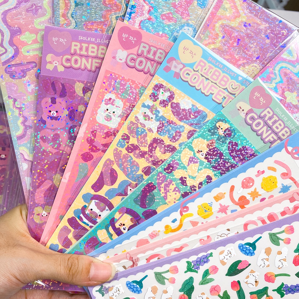 Sticker set - Set 35/70/100 tờ sticker hình dán ngẫu nhiên trang trí toploader, journal