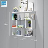 Kệ Sách Gỗ Treo Tường 4 Tầng Đơn Giản Mà Đẹp SIB DECOR 120 x 82 x 15cm (Nhiều màu) CÓ BÁN SỈ