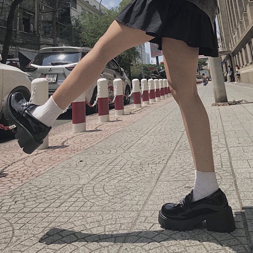 (FREESIZE - CÓ SẴN) Giày Lolita - Giày Oxford nữ tăng chiều cao chất da xịn