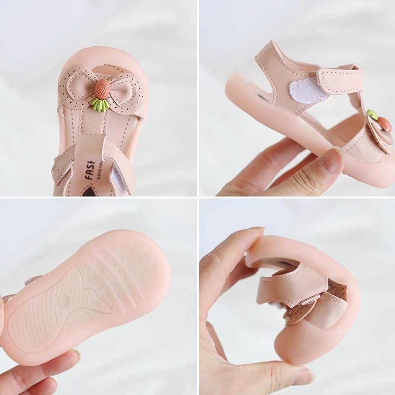 Sandal rọ tập đi cho bé gái thoáng mát bảo vệ chân bé cà rốt thỏ không mã