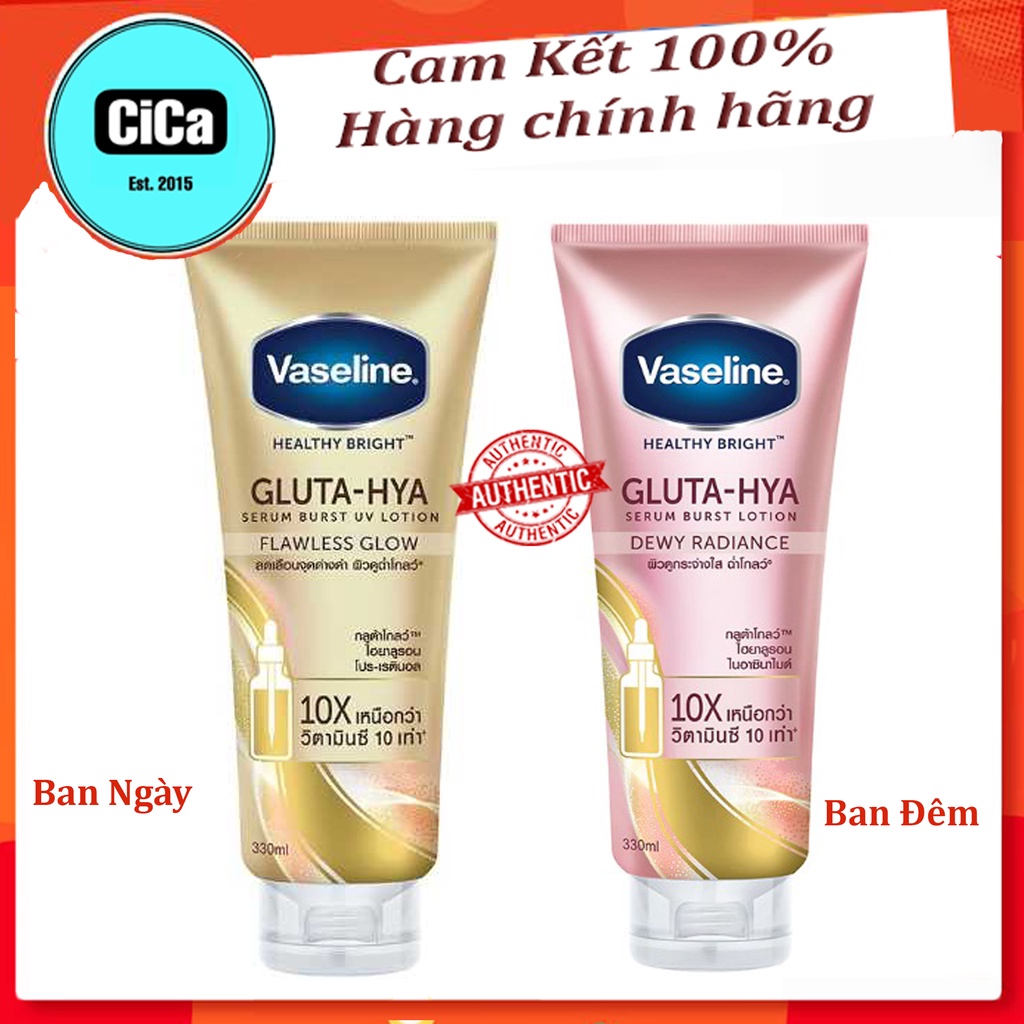 [Chính Hãng] Dưỡng thể trắng da Vaseline Healthy Bright Gluta-Hya Serum Burst Ban Ngày-Ban Đêm Vaselin mẫu mới | WebRaoVat - webraovat.net.vn