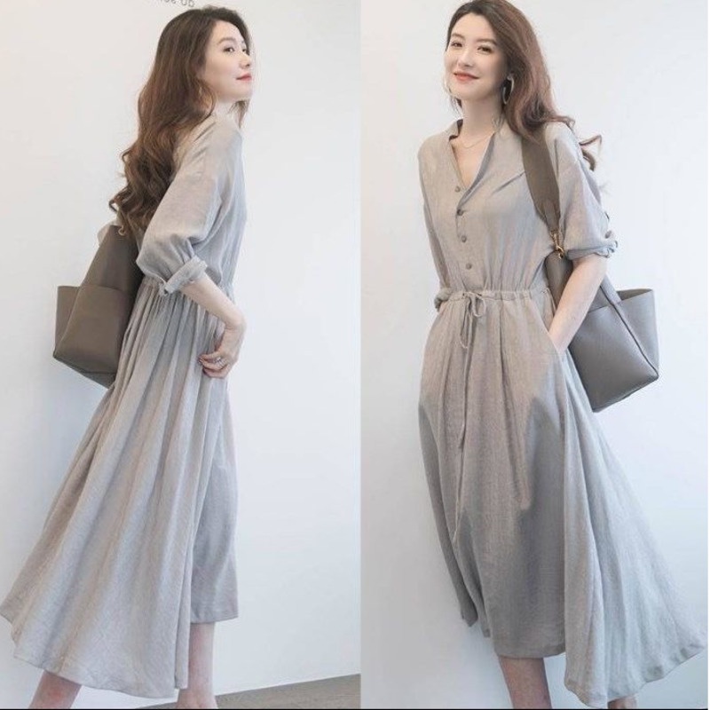Đầm RENJIANVSHENG 164501 kiểu Pháp thiết kế trẻ trung thanh lịch thời trang cho nữ
