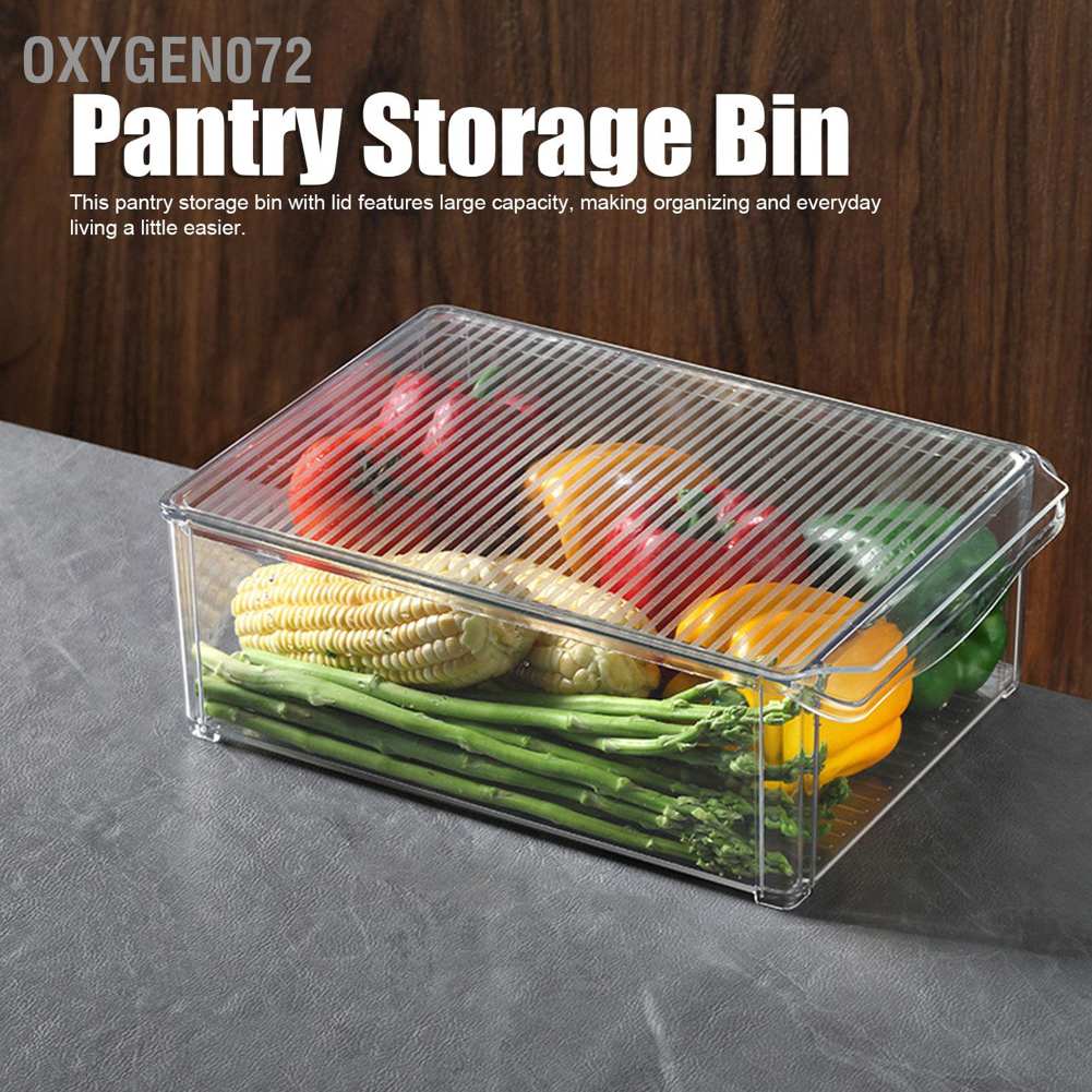 FREE SHIPOxygen072 Pantry Storage Bins with Lid Large Capacity Transparent Food Grade Portable Durable Multifunction Containers Hộp đựng bảo quản tươi thực phẩm