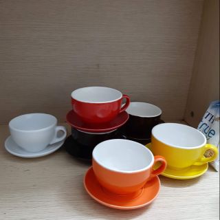 Combo 10 bộ cốc + đĩa cafe capuchino đủ màu