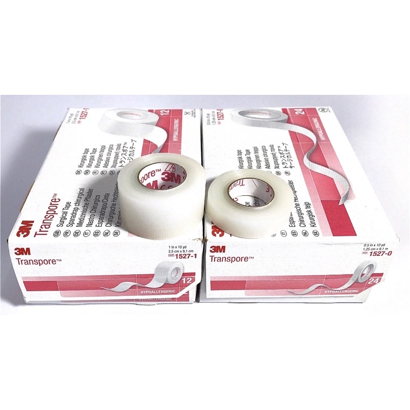 ✅ 3M TRANSPORE 1527-1  - Băng keo trong y tế 1527-1 kích thước 2.5cmx9.1m