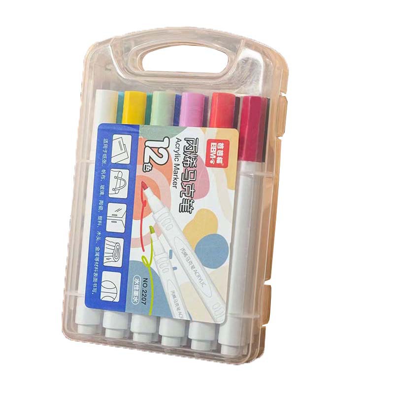 Set 12 Bút Lông Màu Sắc Graffiti Bằng Acrylic Chống Thấm Nước Dành Cho Trẻ Em