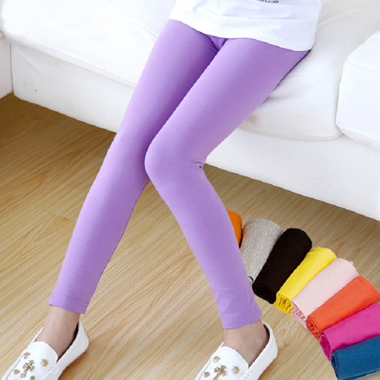 Quần legging dài trơn cho bé gái,chất thun cotton co giãn cực tốt, vải mềm mát thấm hút mồ hôi từ 15kg đến 35kg