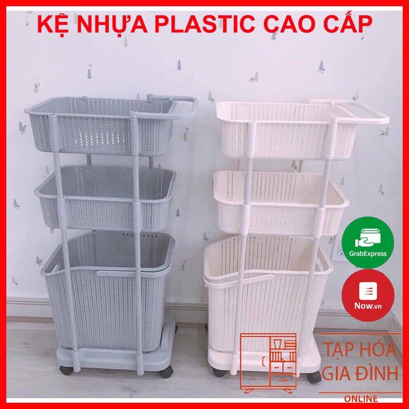 [Mã 11FMCGSALE1 giảm 40K đơn 250K] Kệ đa năng 3 tầng mẫu mới, khung sắt giá plastic có thể tháo rời